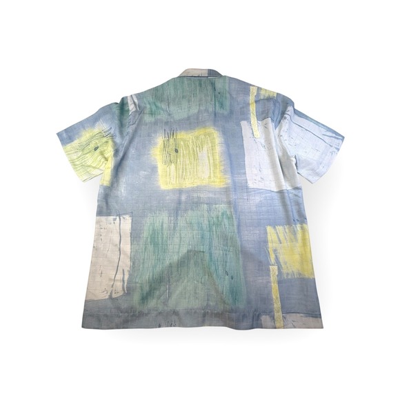 HAUPT German Abstract Print Short Sleeve Button Down Shirt‎ Men's 44-XL - Picture 8 of 10